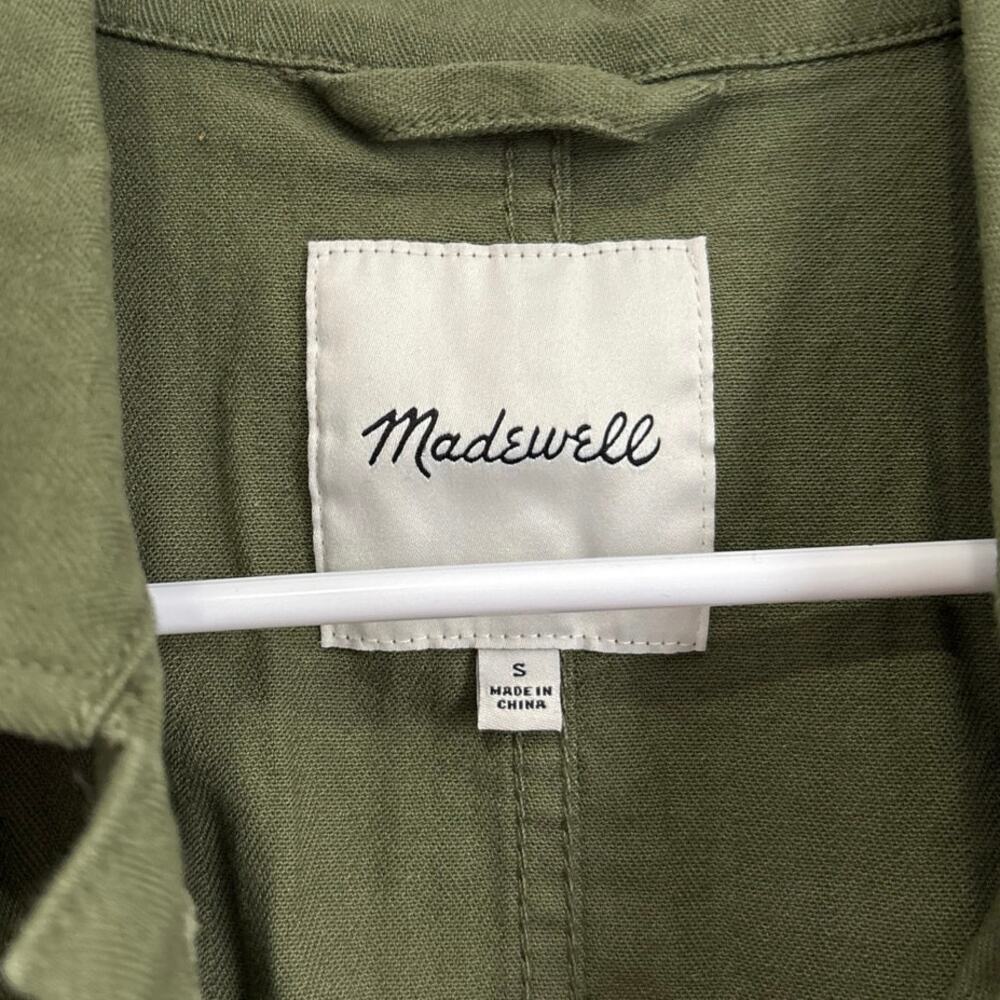 Madewell Green Tie Waist Military Style Jacket Size Small - Picture 8 of 10